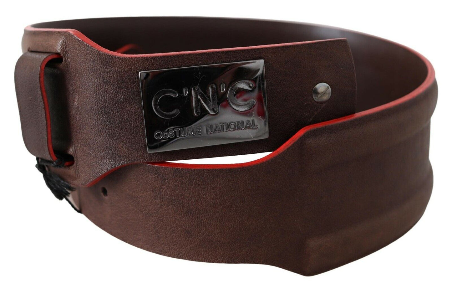 Costume national ceinture de mode en cuir marron foncé