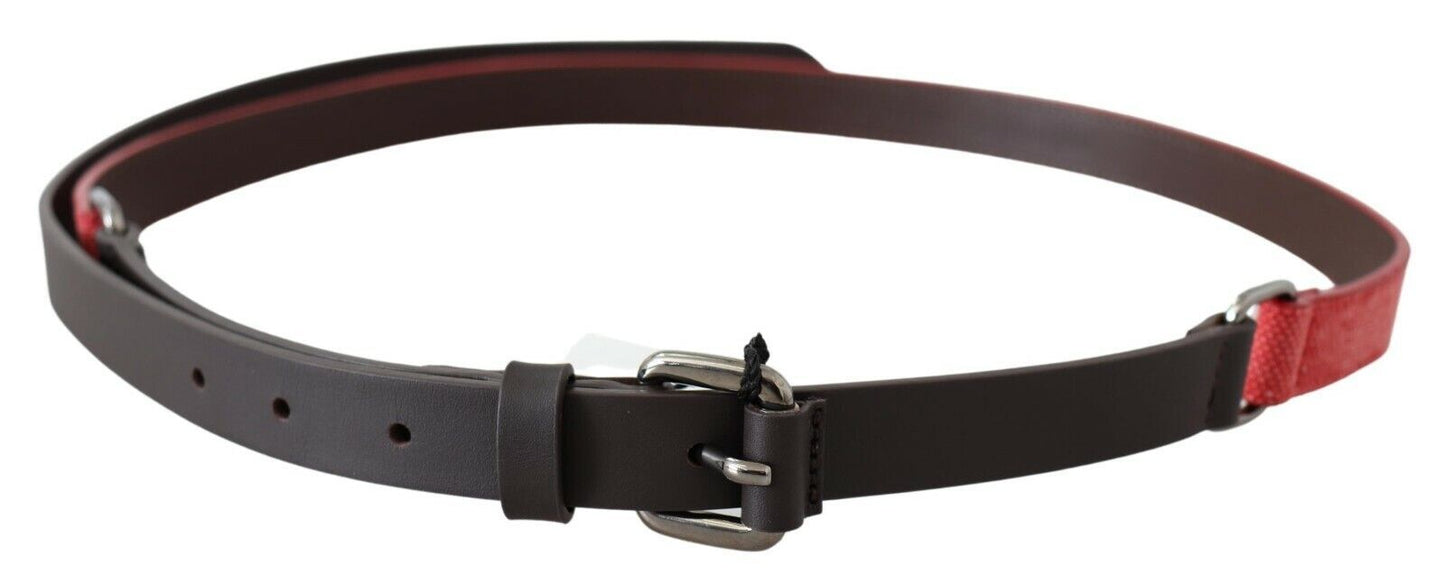 Costume national ceinture de mode en cuir marron rouge