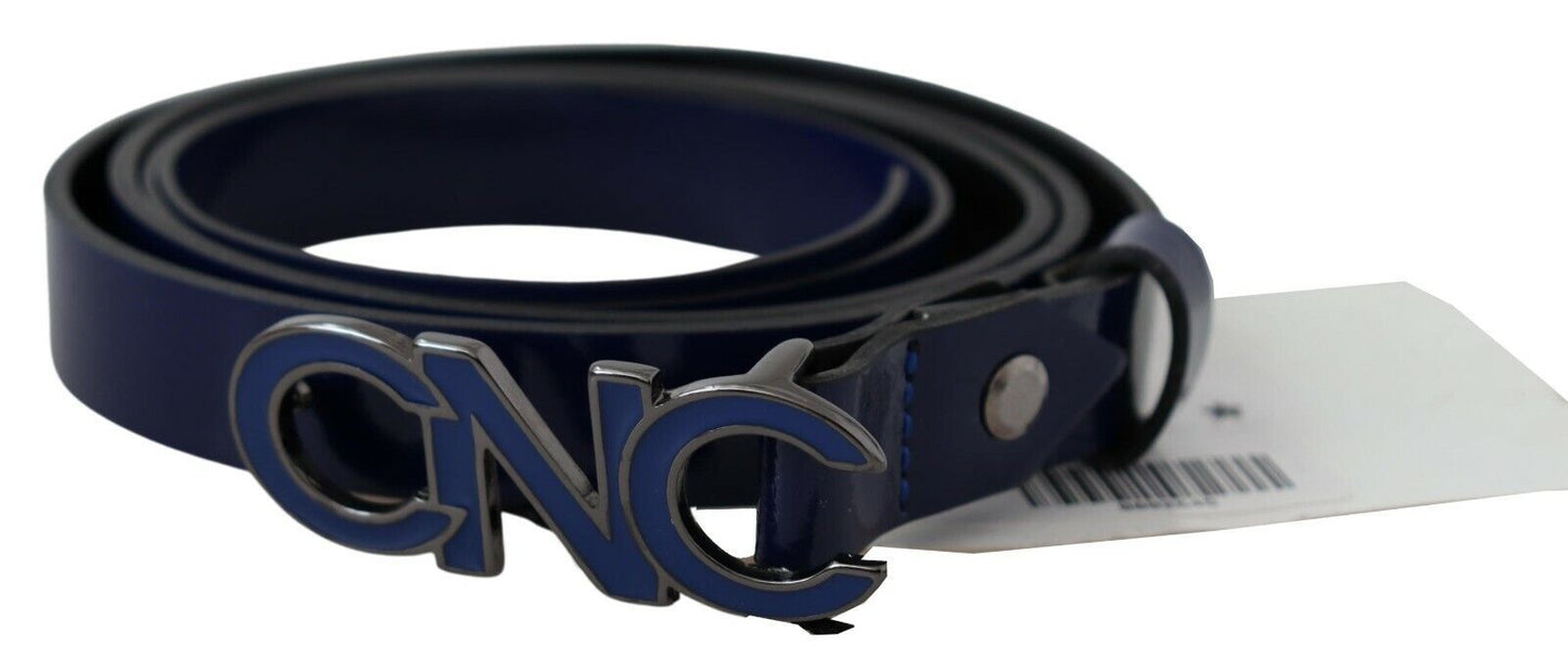 Costume national élégant ceinture de mode en cuir bleu foncé