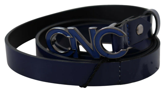 Costume national élégant ceinture de mode en cuir bleu foncé