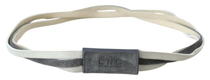 Costume ceinture logo national en cuir blanc