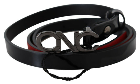 Costume national ceinture de mode en cuir noir