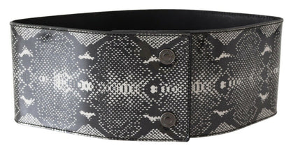 Ceinture classique en cuir à motif peau de serpent Ermanno Scervino