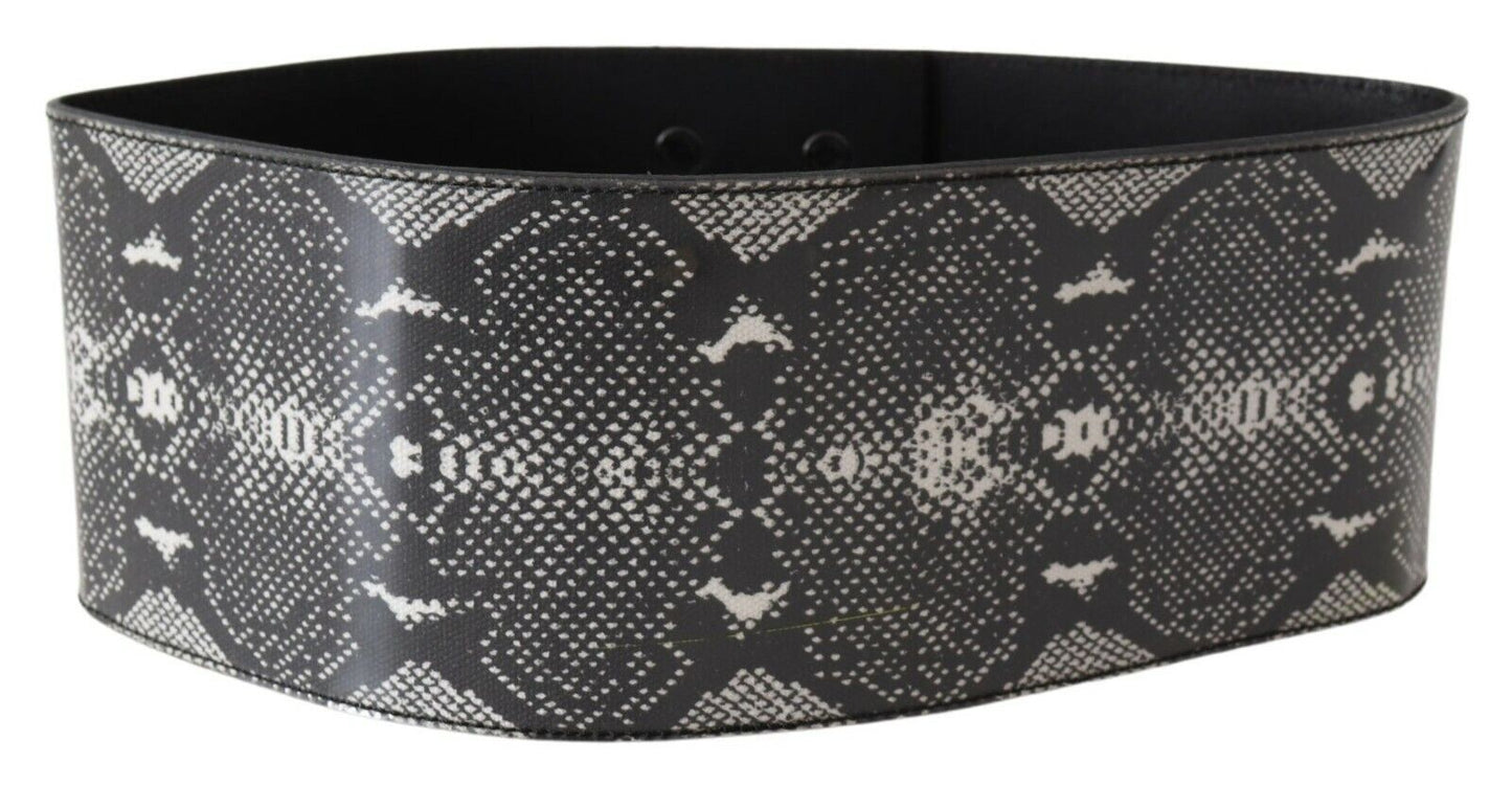 Ceinture classique en cuir à motif peau de serpent Ermanno Scervino