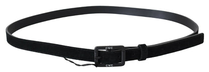 Costume National Elegant Black Leather Classic Belt