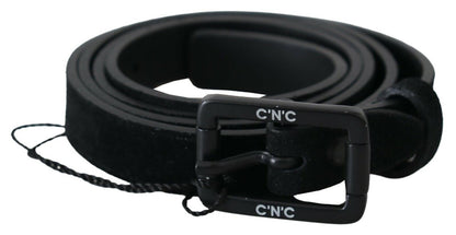 Costume national ceinture classique en cuir noir