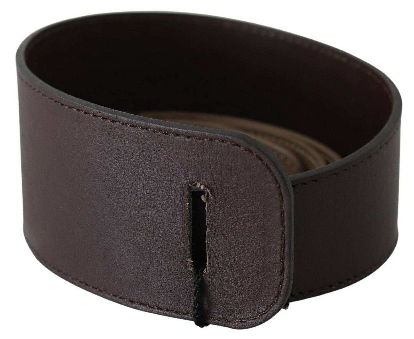 Ceinture en cuir tressé marron foncé Gf Ferre