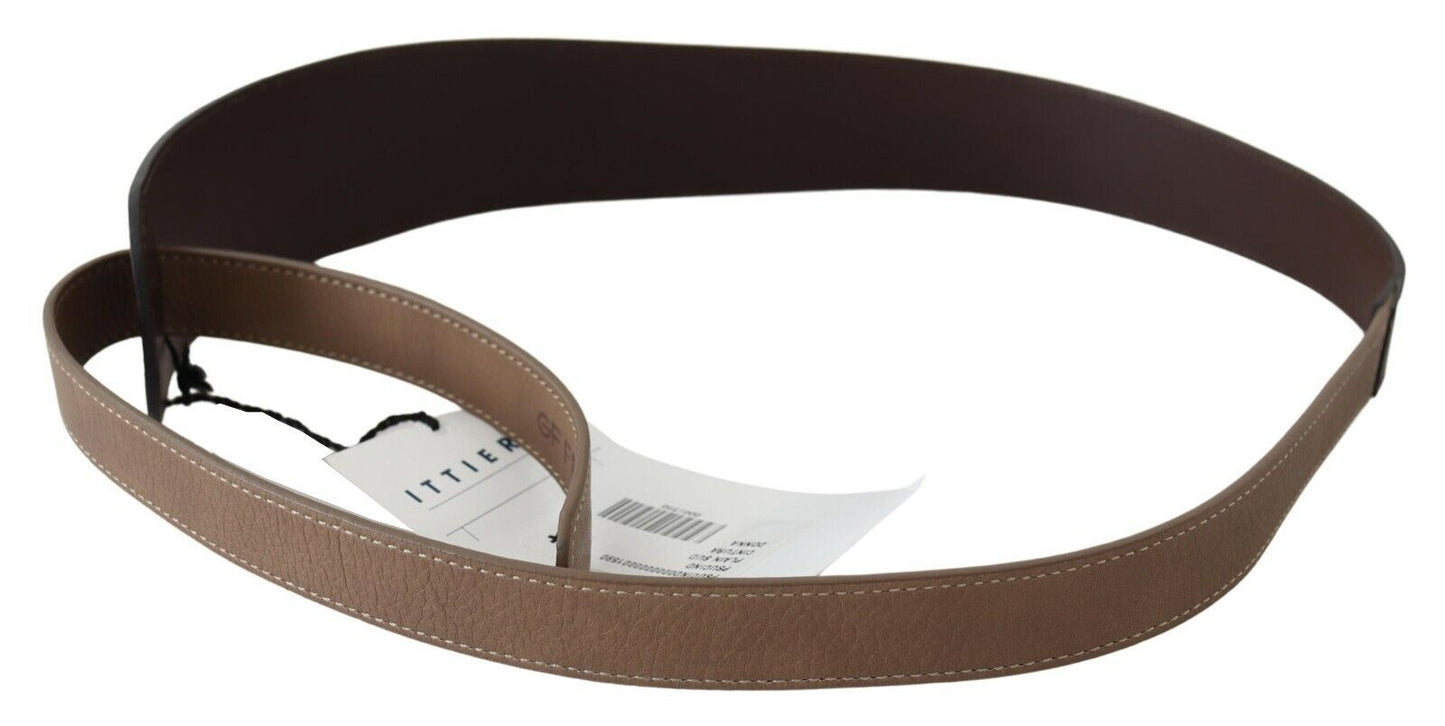 Ceinture en cuir tressé marron foncé Gf Ferre