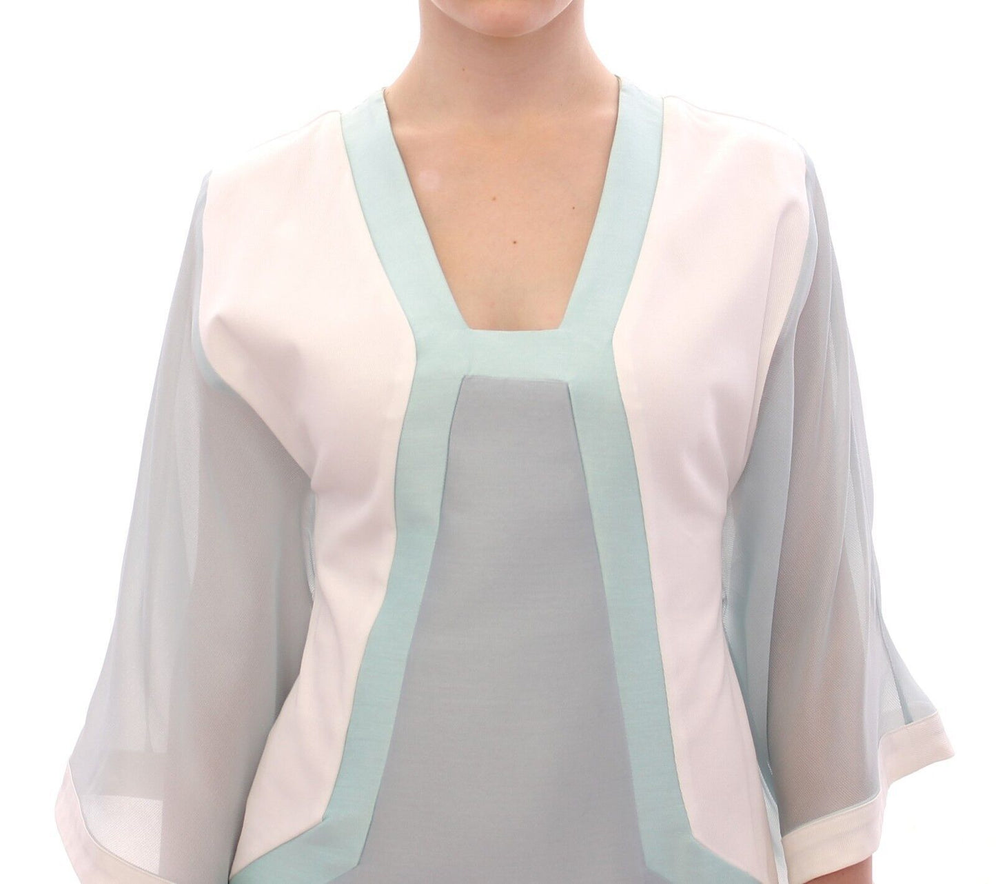 Robe fourreau en soie turquoise Sergei grinko