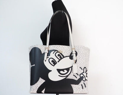 COACH (C6978) Mickey Mouse X Keith Haring Mollie Bolso grande de cuero al hombro