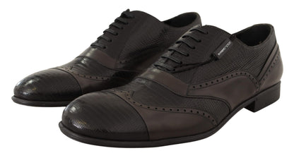 Chaussures richelieu en cuir lézard marron Dolce &amp; gabbana