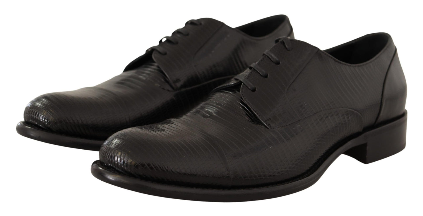 Dolce &amp; gabbana chaussures derby en peau de lézard noir