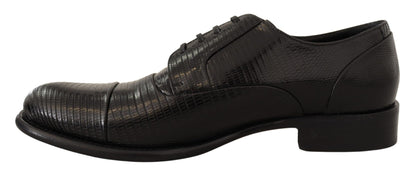 Dolce &amp; gabbana chaussures derby en peau de lézard noir