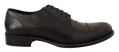 Dolce &amp; gabbana chaussures derby en peau de lézard noir