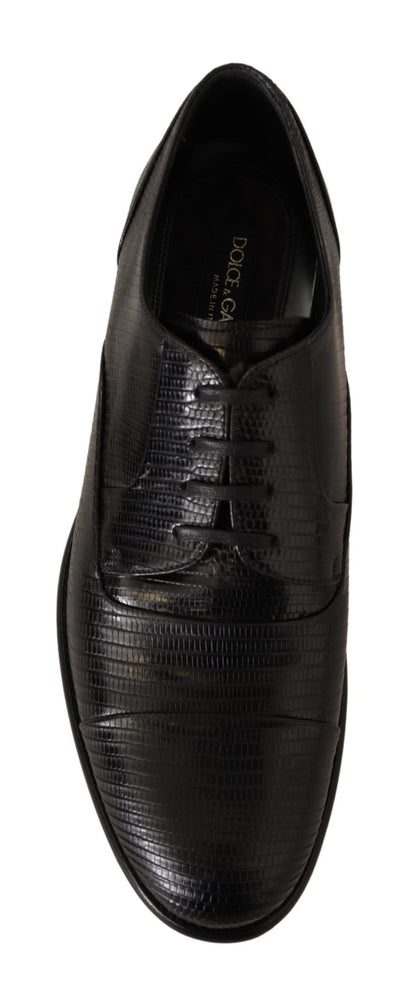 Dolce &amp; gabbana chaussures derby en peau de lézard noir