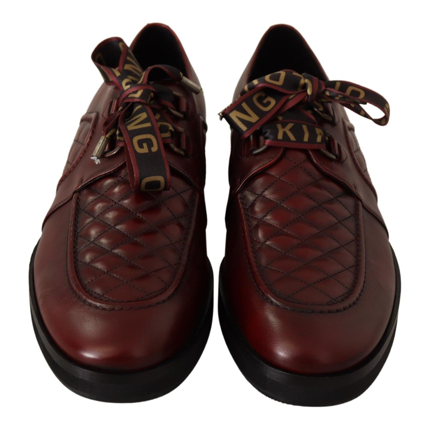 Dolce & Gabbana Elegant Bordeaux Derby Leather Shoes