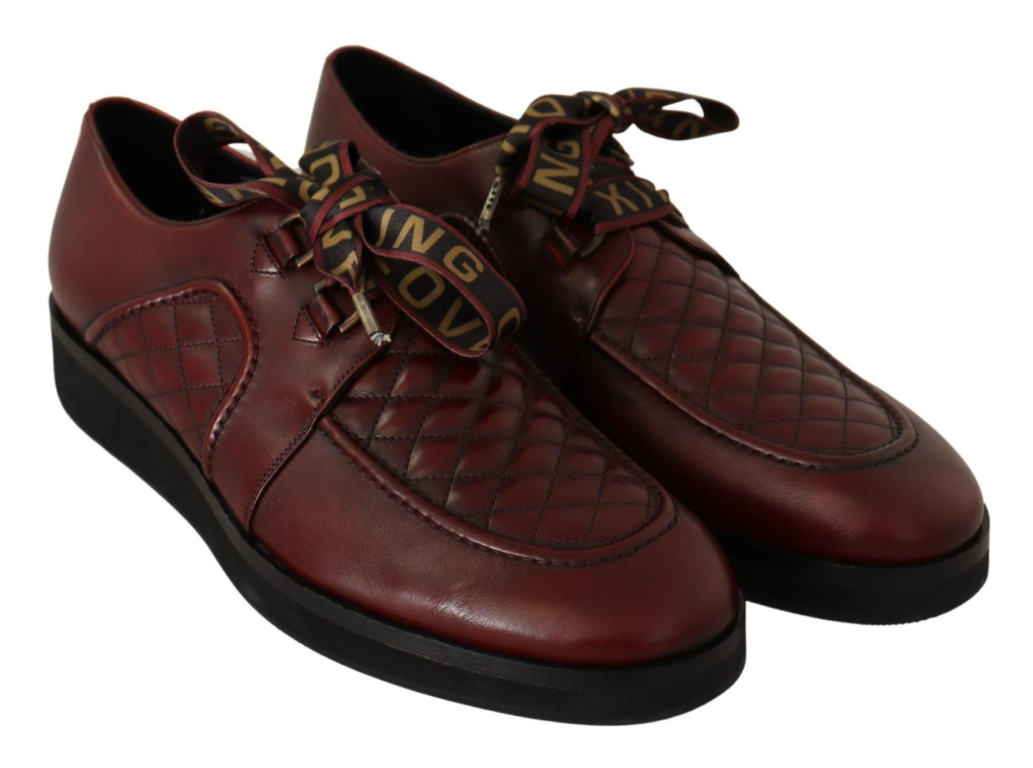 Dolce &amp; gabbana chaussures derby en cuir bordeaux