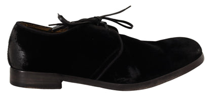 Chaussures derby en velours noir Dolce &amp; gabbana