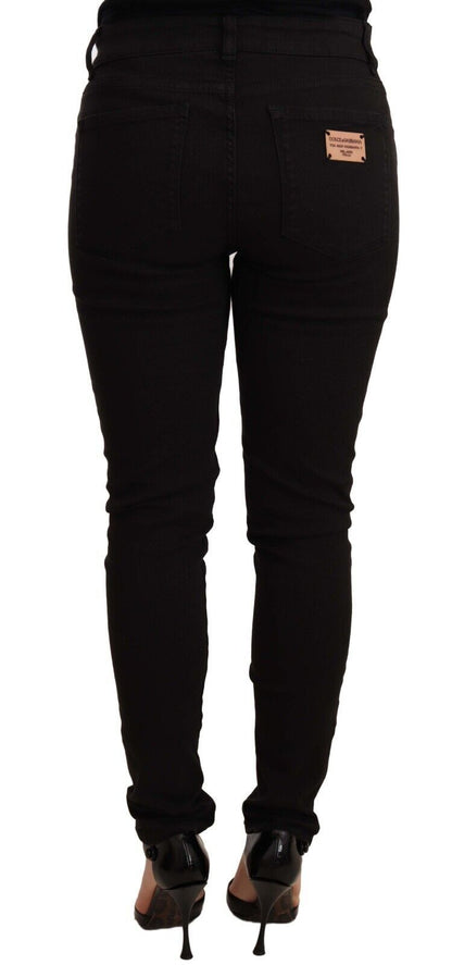 Dolce &amp; Gabbana - Jean skinny noir taille moyenne