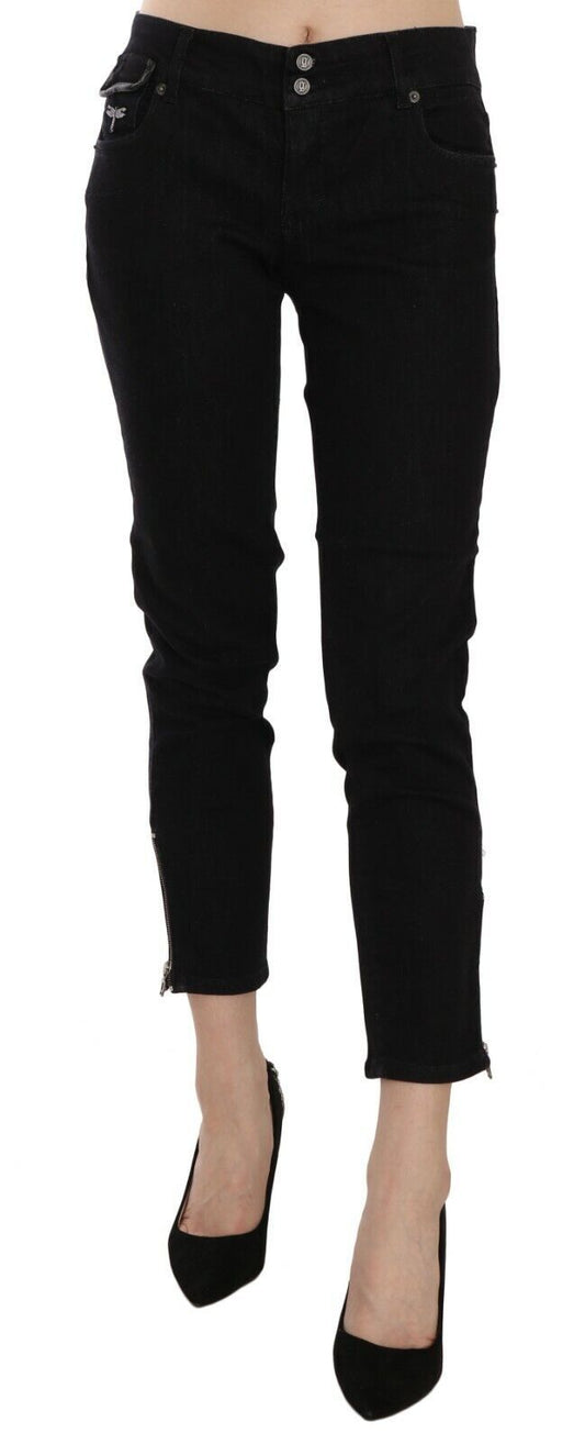 Jean court slim taille moyenne noir John Galliano