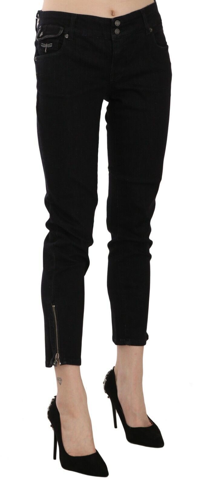 Jean court slim taille moyenne noir John Galliano