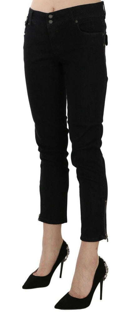 Jean court slim taille moyenne noir John Galliano