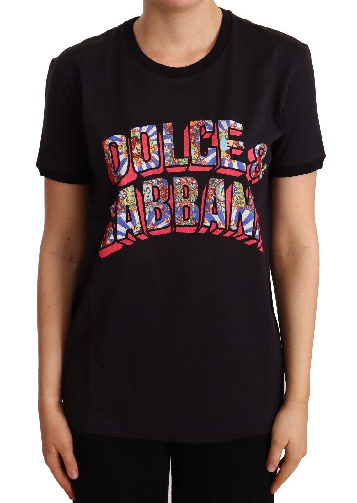 Dolce &amp; gabbana t-shirt à logo en coton noir