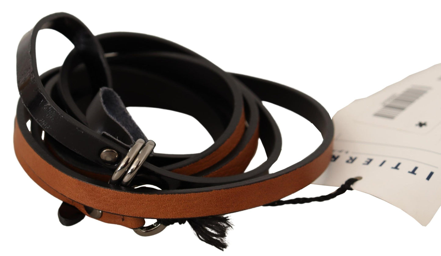 Costume national ceinture de mode en cuir marron