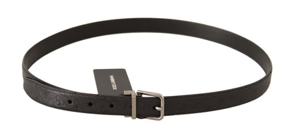 Ceinture en cuir noir Dolce &amp; gabbana avec boucle argentée