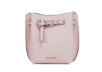 Michael Kors Bolso bandolera pequeño Emilia de piel color guijarro color polvo