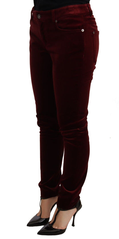 Pantalon skinny en velours rouge Dolce &amp; gabbana