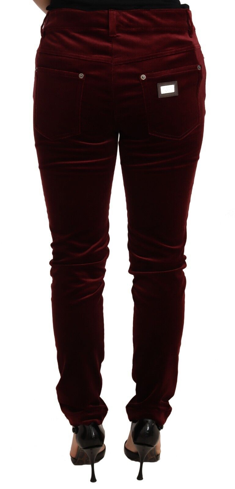 Pantalon skinny en velours rouge Dolce &amp; gabbana