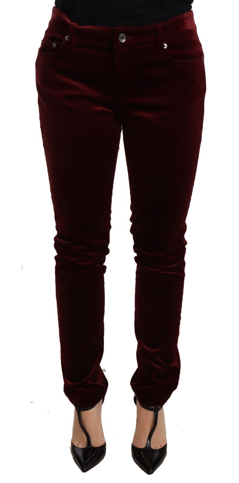 Pantalon skinny en velours rouge Dolce &amp; gabbana