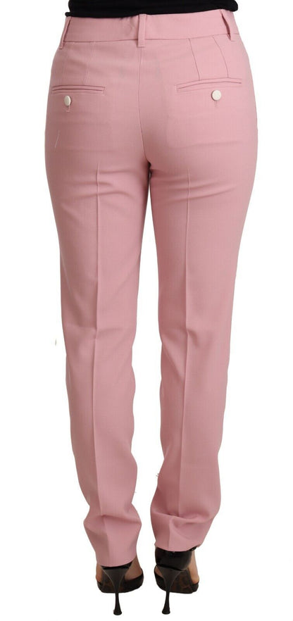 Pantalon fuselé en laine rose Dolce &amp; gabbana