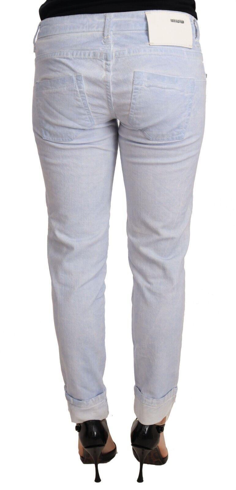 Acht Light Blue Cotton Push Up Denim Jeans