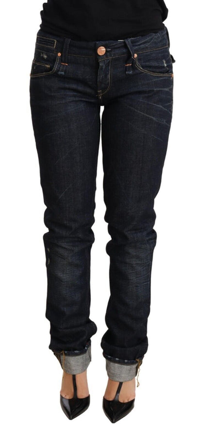 Jean skinny bleu foncé taille basse Acht