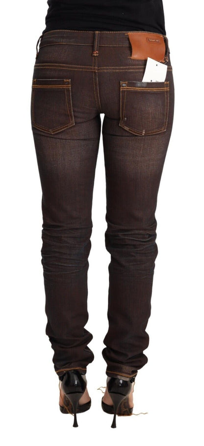 Jean skinny marron taille basse Acht