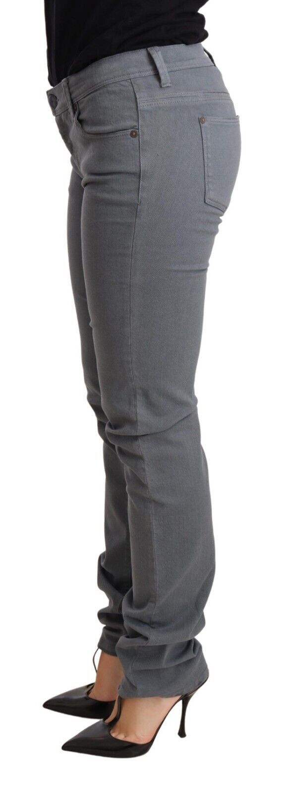 Ermanno scervino jean skinny taille basse gris élégant