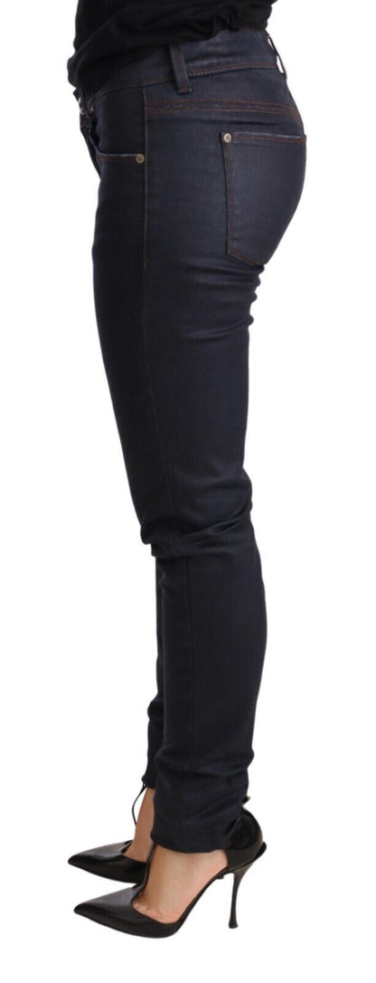 Ermanno scervino jean skinny taille basse bleu foncé