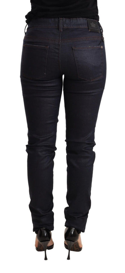 Ermanno scervino jean skinny taille basse bleu foncé