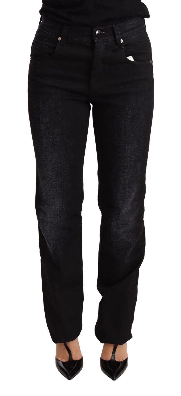 Ermanno scervino jean coupe droite délavé noir