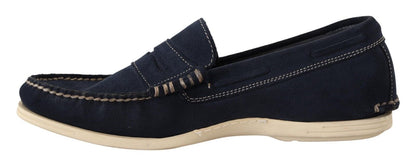 Mocassins Pollini en daim bleu pour homme