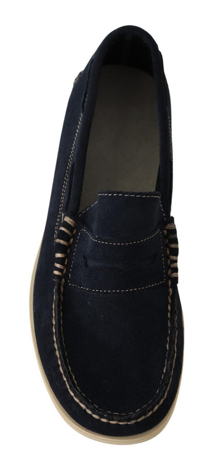 Mocassins Pollini en daim bleu pour homme