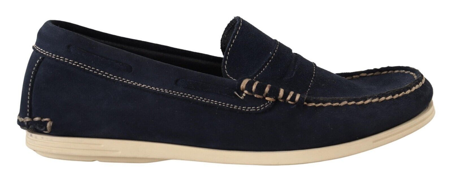 Mocassins Pollini en daim bleu pour homme