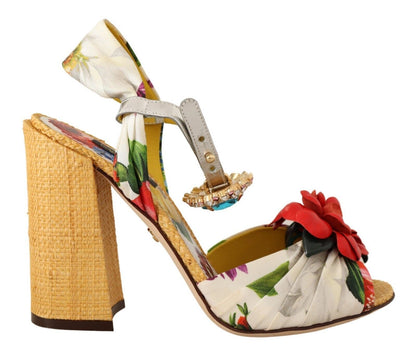 Dolce &amp; gabbana sandales à talons ornées de cristaux multicolores