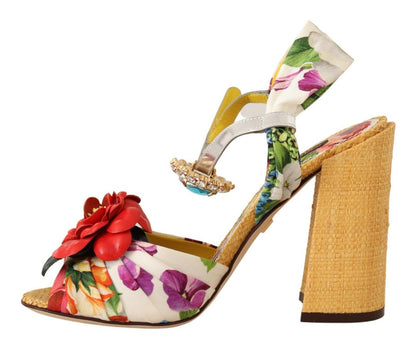 Dolce &amp; gabbana sandales à talons ornées de cristaux multicolores