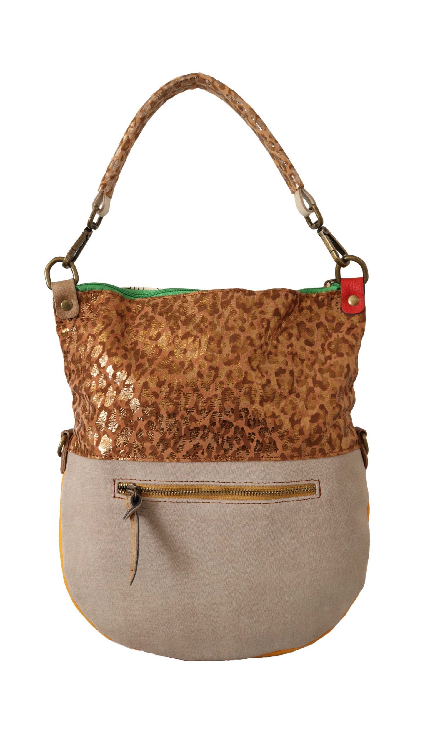 Sac bandoulière en cuir multicolore Ebarrito