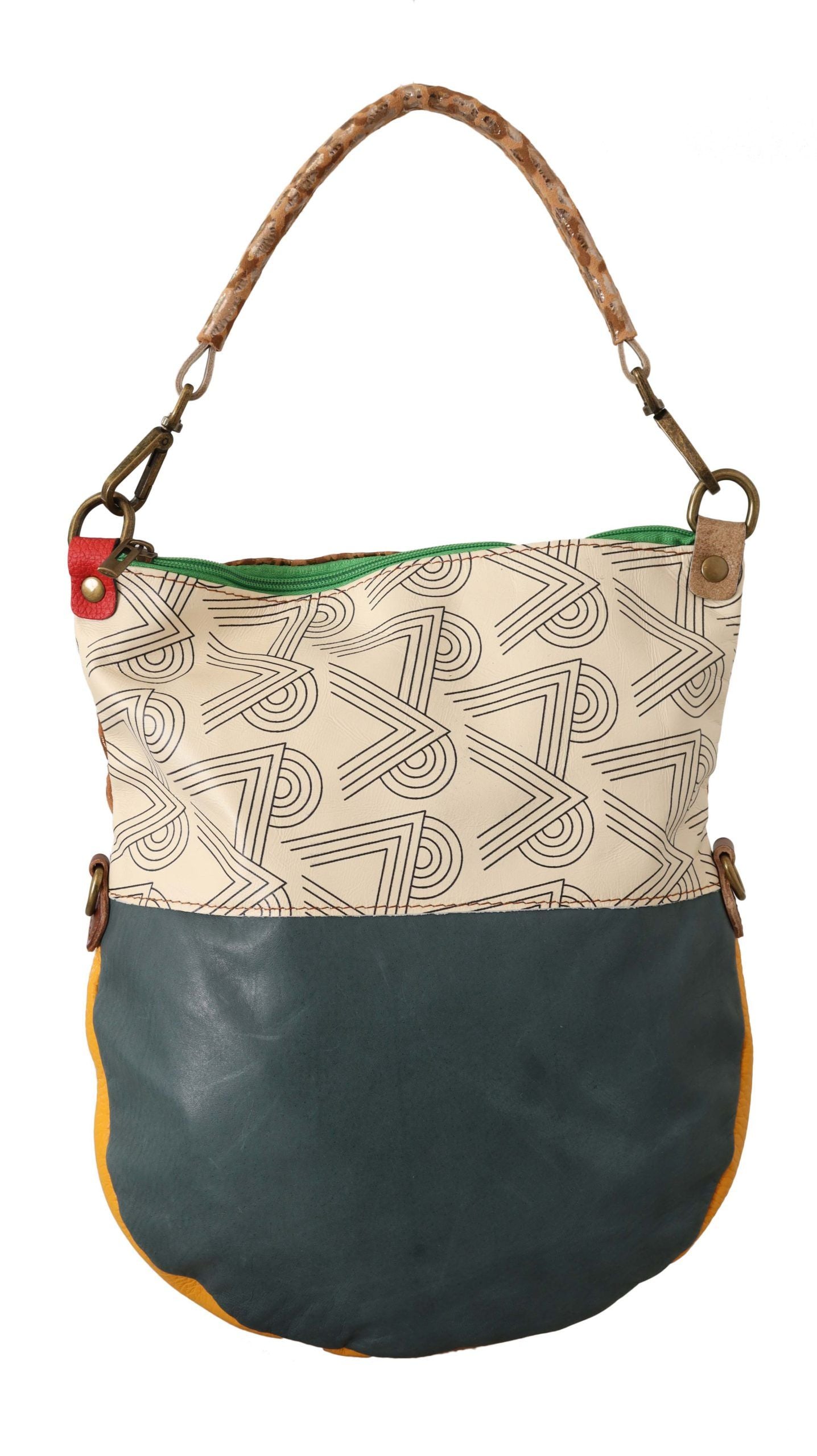 Sac bandoulière en cuir multicolore Ebarrito