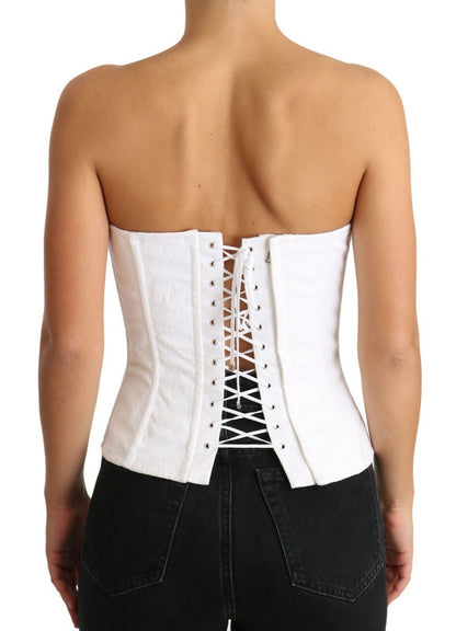 Haut corset sans bretelles blanc Dolce &amp; gabbana