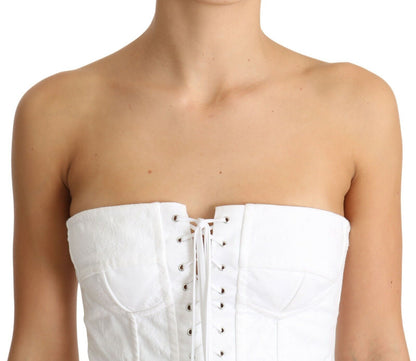 Haut corset sans bretelles blanc Dolce &amp; gabbana